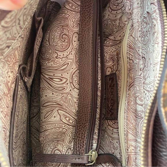 Nocona Conceal Carry Women’s Bag AspenTote Spotted Foil Calf Hair Leopard Strap - Picture 6 of 14